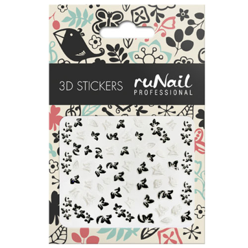Наклейки для дизайна ногтей 3D (бабочки) №1651. Runail. купить в интернет магазине NailService.ru - Москва  